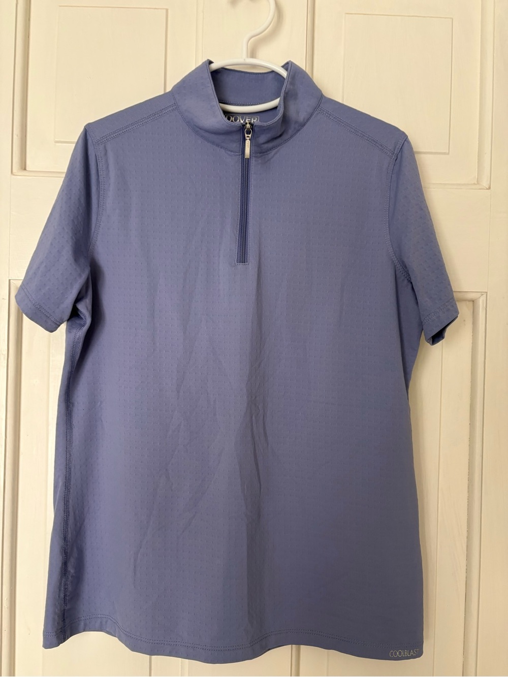Dover Saddlery Kids' Short Sleeve Zip Mock Neck Polo - Light Lavender/periwinkle